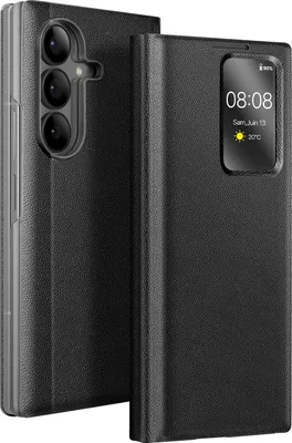 Image de Avizar, étui pour Galaxy Z Fold 7 avec pochette pour cartes et support, noir