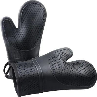 Produktbild von Ofenhandschuhe Set von 2, hitzebeständig bis 300 °C, Silikonbeschichtung, für Kochen und Backen