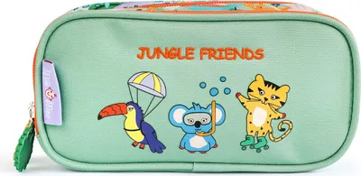 Image de Milk&Moo Jungle Friends - Trousse à crayons à double compartiment, légère, robuste et au design amusant pour enfants