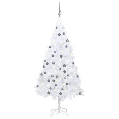 Produktbild von Maison Exclusive - Künstlicher Weihnachtsbaum mit Beleuchtung & Kugeln Weiß 120 cm