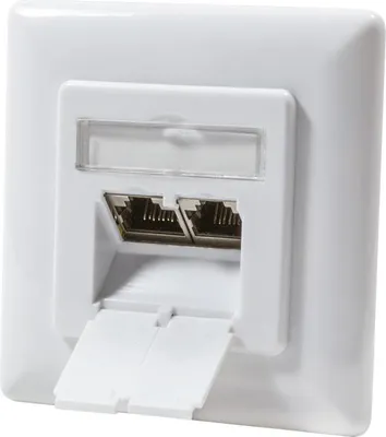 Immagine prodotto di Scatola da incasso Cat. 6a/ Classe E doppia, schermata, 2 x RJ45 Bianco