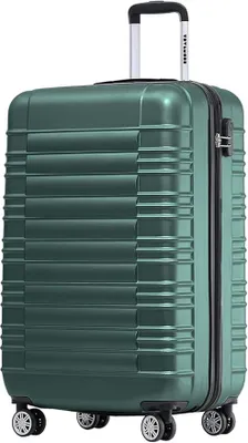 Produktbild von PolkaHome® Handgepäck Koffer Reisekoffer 38L Trolley mit Zahlenschloss und 360°-Rollen – Dunkelgrün