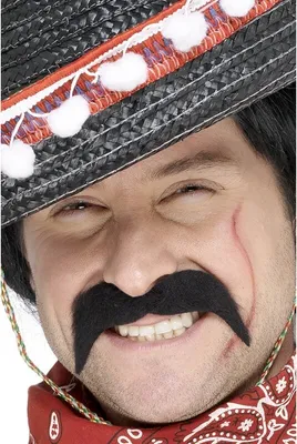 Immagine prodotto di Barba messicana, barba classica, barba marrone, autoadesiva, baffi, aspetto da bandito