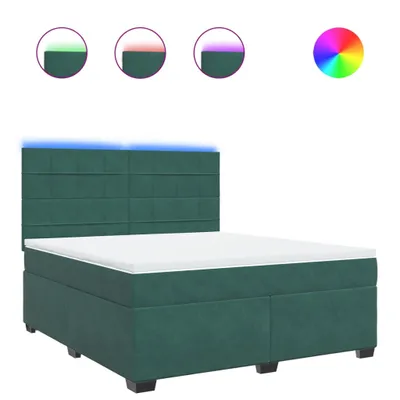 Produktbild von Boxspringbett mit Matratze Dunkelgrün 180x200 cm Samt