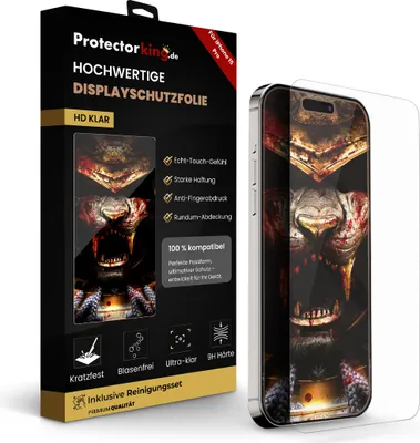 Produktbild von 4x 9H Panzerglas für iPhone 15 Pro HD KLAR echtes Tempered Glass Panzerfolie Displayschutz Schutzglas Hartglas Schutzfolie Screen-Protector