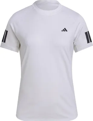 Produktbild von Adidas Club 3-Stripes Climacool Tennisshirt Damen - Weiß / Schwarz  | Größe: L