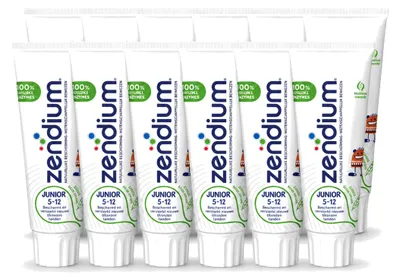 Zdjęcie produktu dla 12 sztuk pasty do zębów Zendium Junior dla dzieci w wieku 5-12 lat - 75 ml - zestaw ekonomiczny