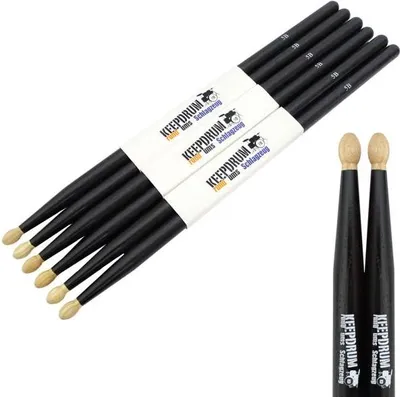 Imagen del producto de keepdrum 5BB, baquetas para batería de madera de hickory, color , 3 pares