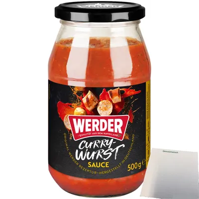 Produktbild von Werder Currywurst Sauce (500g Glas) + usy Block