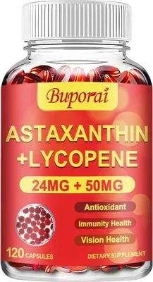 Produktbild von Astaxanthin + Lycopene 24 mg + 50 mg (120 Kapseln) Nahrungsergänzungsmittel, Herz, Kreislauf, Immunsystem, Stoffwechsel, Antioxidation, Haut