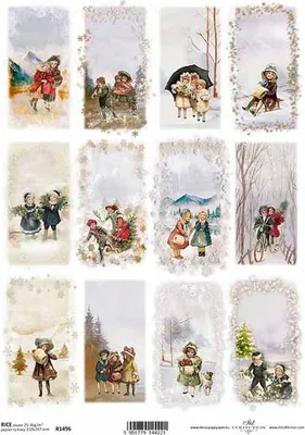 Produktbild von ITD Reispapier Decoupage Bastelpapier Softpapier Serviettentechnik, Kinder R1496