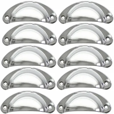 Produktbild von Möbelgriffe – Schubladengriffe – Eisen – 10 Stück – 8,2 x 3,5 cm – Silber