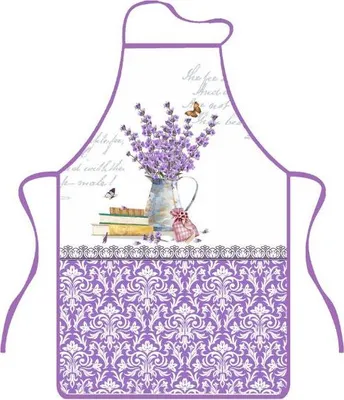 Zdjęcie produktu dla Fartuch kuchenny, wiązany, z nadrukiem Lavender II Bukiet lawendy