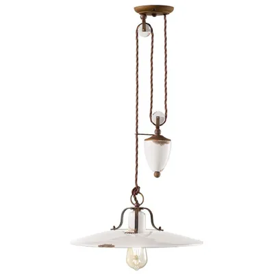 Produktbild von Vintage Land Kronleuchter Eisen und Keramik Weiß 1 Licht E27