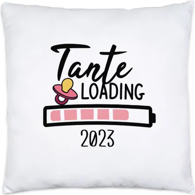 Produktbild von Tante Loading 2023 Kissen Inkl. Füllung für werdende Tanten zur Geburt Babynews Nichte Neffe Ich werde Tante Geschenk