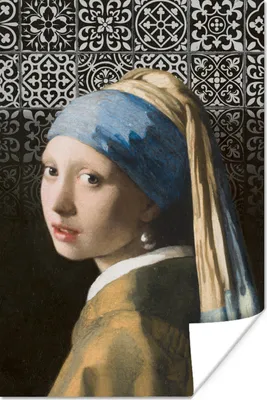 Produktbild von MuchoWow® Poster Mädchen mit Perlenohrring - Johannes Vermeer - Delfter Blau 60x90 cm - Wanddekoration