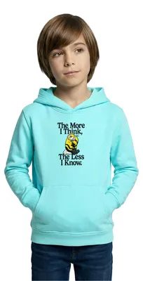 Produktbild von Spreadshirt Minions The More I Think The Less I Know Denken Kinder Hoodie, S (5/6 Jahre), Pfefferminze