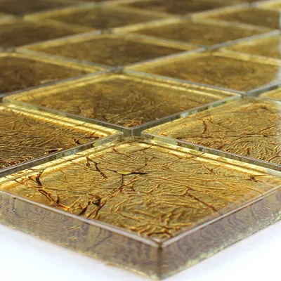 Produktbild von Glasmosaik Fliesen Saturn Gold Metall Glänzend