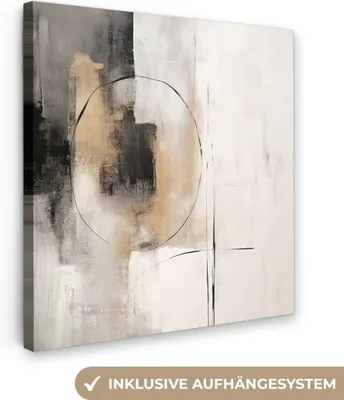 Produktbild von MuchoWow® - Leinwandbilder - Kunst - Abstrakt - Grau - Industriell, Wandbild, Wanddeko Bilder Wohnzimmer, 50x50 cm