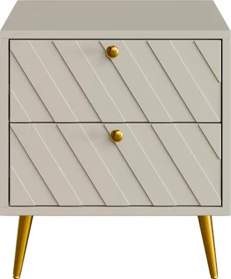 Produktbild von Nachttisch mit 2 Schubladen - Beige - TEODA von Pascal Morabito