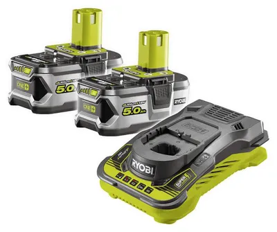 Image de Pack de 2 batteries RYOBI RC18150-250 18V One+ Li-Ion 5Ah + chargeur rapide