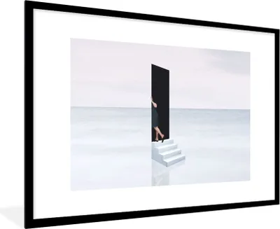 Produktbild von MuchoWow® Gerahmtes Poster Vintage - Tür - Abstrakt 90x60 cm - Poster mit Schwarzem Bilderrahmen Wandposter Rahmen Foto Bilder - Wanddekoration - Fotos