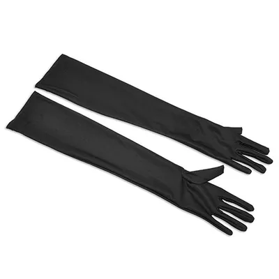 Produktbild von 1 Paar Mode Damen Lange Handschuhe Oper Hochzeit Braut Abend Party Handschuh-Schwarz