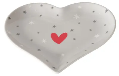 Produktbild von ANELLA Herzform Keramik Teller 18x17x2 cm, lebensmittelsicher, mikrowellen- und spülmaschinengeeignet