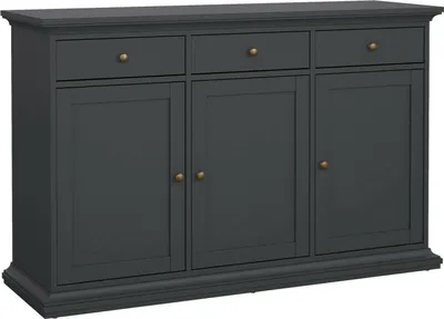Image de Asola - Buffet, 144x46x92h cm Gris, 3 Étagères