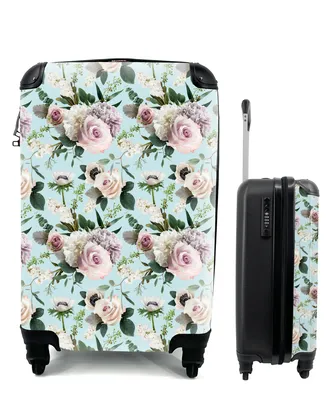 Produktbild von MuchoWow® Koffer Handgepäck Trolley Rollkoffer Kleine Reisekoffer mit 4 Rollen - Blumen - Rose - Blatt - Cabin Size < 55x40x23 cm & 55x40x20 cm - Fotokoffer - Kabinenkoffer - Boardgepäck - Reise-Box - Reisekoffer - Reisegepäck - Koffer mit Bild - Trolley für Kinder