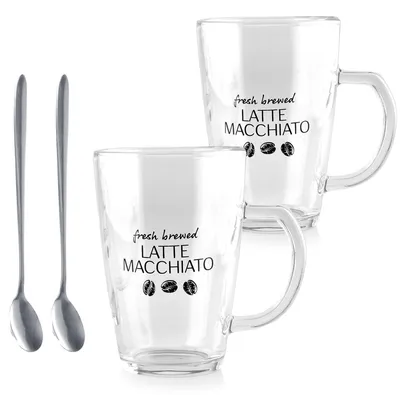 Obrázek produktu pro Sada dvou sklenic na Latte Macchiato s lžičkami – objem 300 ml