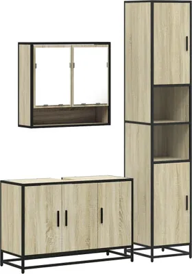 Immagine prodotto di vidaXL Set di mobili da bagno 3 pezzi in legno di quercia Sonoma