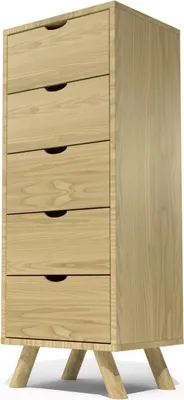 Produktbild von Skandinavische lumpenhändler Viking 5 Schubladen aus Massivholz - Honig