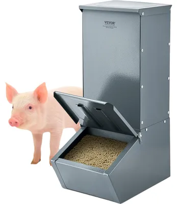 Produktbild von VEVOR Schweinefütterer, 2,2 Scheffel Kapazität, Einzeltür Schweinefütterer, Schwerlaststahl Ferkel Fütterer, Multifunktionaler Trog Creep Fütterer, Outdoor Viehfutterer Farmzubehör für die Fütterung von bis zu 5 Schweinen, Einzelne Tür Schweinefütterer, 1 Packung