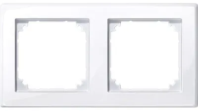 Produktbild von Merten Abdeckrahmen 2-fach Serie M-Pure, aktivweiß MEG4020-3614