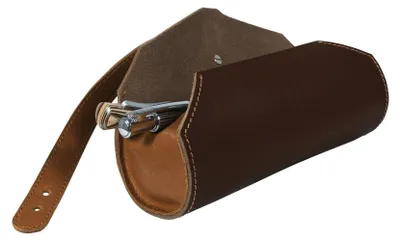 Produktbild von Omgoods – Elegante Stifthalter aus Leder – Braun, mit Reißverschluss, für Schule und Büro