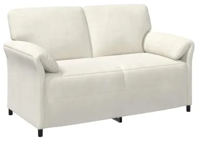 Zdjęcie produktu dla vidaXL Dwuosobowa sofa w kolorze kremowym 158 x 83 x 95 cm, aksamit