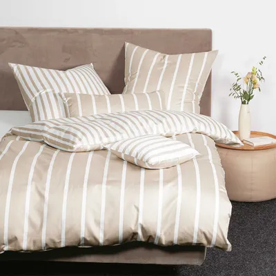 Produktbild von Janine Design Mako-Satin-Bettwäsche-Garnitur 39028 modernclassic Farbe naturell Größe 135x200+80x80