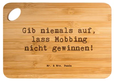 Produktbild von Mr. & Mrs. Panda Holzbrettchen Spruch Mobbing bewältigen - Transparent - Geschenk, Hackbrett, Brett, jausenbrett, Zuversicht, Mut, Stärke, Vertrauem, Unterstützung bei