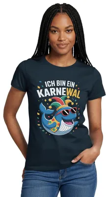 Produktbild von Spreadshirt Ich Bin Ein Karnewal Kostüm Fasching Frauen T-Shirt, L, Navy