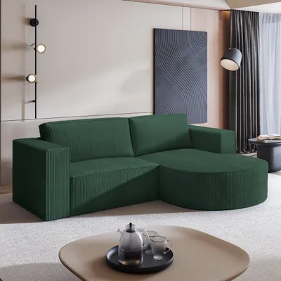 Produktbild von Masseno Ecksofa SORELA P R-S mit Schlaffunktion L-Form, Sofa mit Bettkasten, Wohnzimmersofa, Couch, Soffa, Bettsofa, Couchgarnitur- Grün, POSO 14