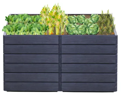 Imagen del producto de GARANTIA ERGO QUADRO 2 L 75 bancal elevado Wood, incl. sistema de ahorro de agua FLORA