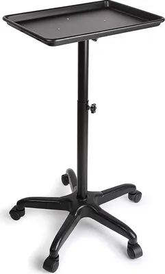 Obrázek produktu pro 70-110cm kadeřnický vozík s kolečky Výškově nastavitelný salonní vozík se zásobníkem Kosmetický vozík Nástroje pro kosmetický salon Spa Black