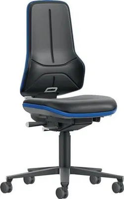Produktbild von Arbeitsdrehstuhl NEON XXL Rollen Kunstlederpolster schwarz blau 470-640 mm