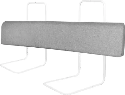 Produktbild von Sessamen-LP Bettgitter Bettschutzgitter 100cm Bettkantenschutz Bettgitter Höhenverstellbar Sicherheitsgeländer Bettumrandung, Leinengrau