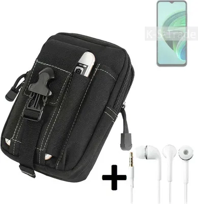 Produktbild von K-S-Trade Gürteltache + Kopfhörer kompatibel mit Xiaomi Redmi 10 5G Gürtel Tasche Holster Schutz Hülle Handy Hülle  schwarz inkl. Extrafächer