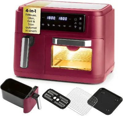 Produktbild von GOURMETmaxx 4-in-1-Heißluftfritteuse - Fritteuse, Ofen, Grill & Dörrautomat in einem - schwarz/Edelstahl