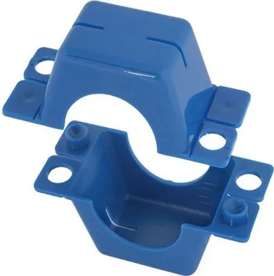 Produktbild von JS Plombierschelle 3/4 Zoll, blau, beschriftet, 2-teilig