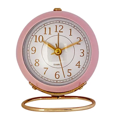 Produktbild von Kleine Uhr,Tisch Uhr, Vintage  Tisch Schreibtisch Wecker für Schlafzimmer Wohnzimmer,(pink)