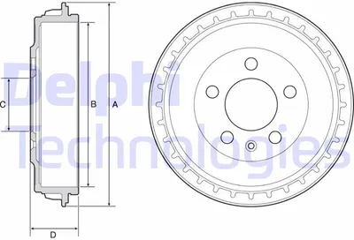 Produktbild von 2x DELPHI Bremstrommel BF563 für VW POLO (AW1 BZ1) für SEAT IBIZA V (KJ1)
